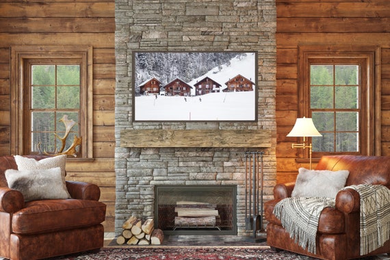 Samsung Frame TV Art Winter Ski Chalets Instant Download - Etsy