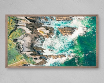 Coastal Rock Samsung Frame TV Art, Oceanside View (Digital Download)