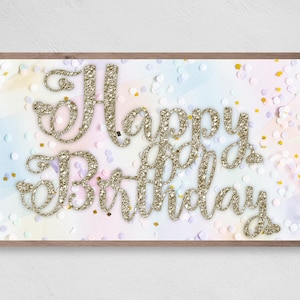 Samsung Frame TV Art Compleanno, Buon Compleanno Glitter, Samsung Art, Download digitale per Samsung Frame, Compleanno, Download istantaneo