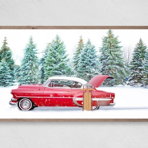 Vintage Car Christmas, Samsung Frame TV Art, Instant Download, Winter, Christmas, Frame TV Art, Samsung Art TV, Digital Download