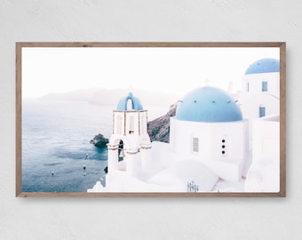 Samsung Frame TV Art, Instant Download,  Santorini Greece View, Samsung Art TV, Digital Download for Samsung Frame