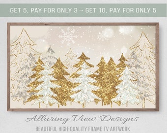 Christmas Tree Samsung Frame TV Art, Winter Glitter (Digital Download)