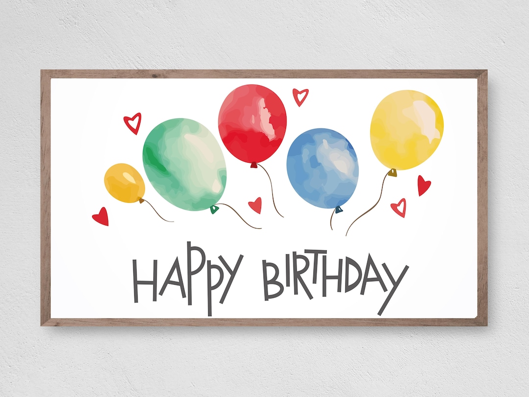 Samsung Frame TV Art, Instant Download, Happy Birthday