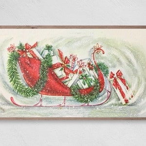 Samsung Frame TV Art Kerstmis, Slee vol cadeautjes, Instant Download, Winter, Kerstmis, Kerstman, Frame TV Art, Samsung Art TV