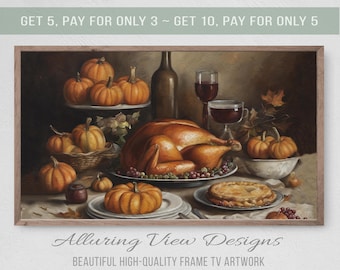 Thanksgiving Dinner Samsung Frame TV Art (Digital Download)