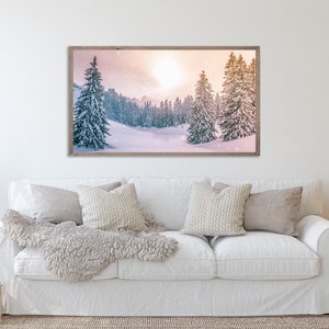 Samsung Frame TV Art Christmas, Winter Dawn, Instant Download, Winter ...
