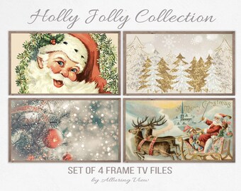 Christmas Frame TV Art, Holly Jolly Collection (Set of 4) (Digital Download)