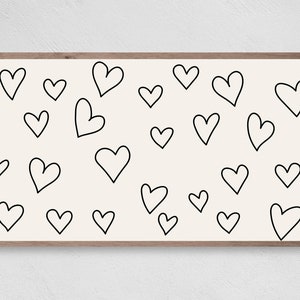 Valentine's Day Samsung Frame TV Art, Outline Black Heart Art, Instant Download, Valentine, Frame TV Art, Samsung Art tv