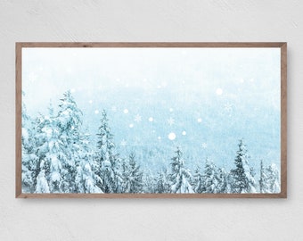 Winter Wonderland Samsung Frame TV Art, Snowy Forest (Digital Download)