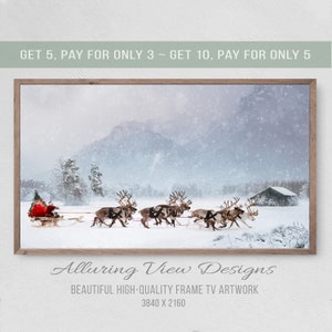 Samsung Frame TV Art Christmas, Santa's Nordic Delivery, Sleigh, Instant Download, Winter, Christmas, Santa, Frame TV Art, Samsung Art TV