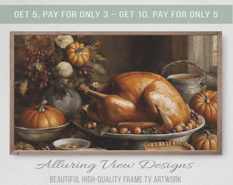 Thanksgiving Turkey Art, Samsung Frame TV, Fall Harvest (Digital Download)