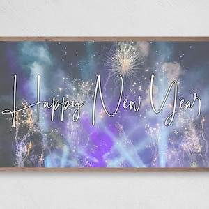 Samsung Frame TV Art, Fuochi d&#39;artificio di felice anno nuovo, Download istantaneo, Estate, Capodanno, Capodanno, Frame TV Art, Samsung Art