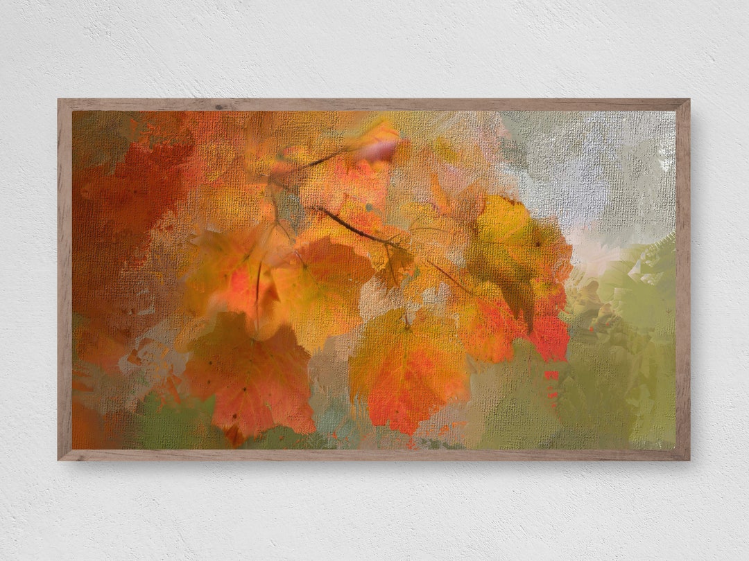 Samsung Frame TV Art, Fall Canvas, Instant Download, Fall, Leaves ...