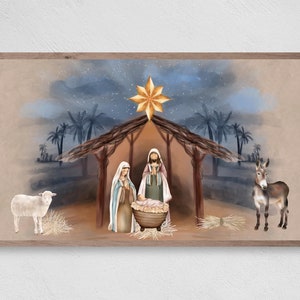 Samsung Frame TV Art Krippe, Weg in der Krippe, Sofort Download, Winter, Weihnachten, Santa, Frame TV Art, Samsung Art TV