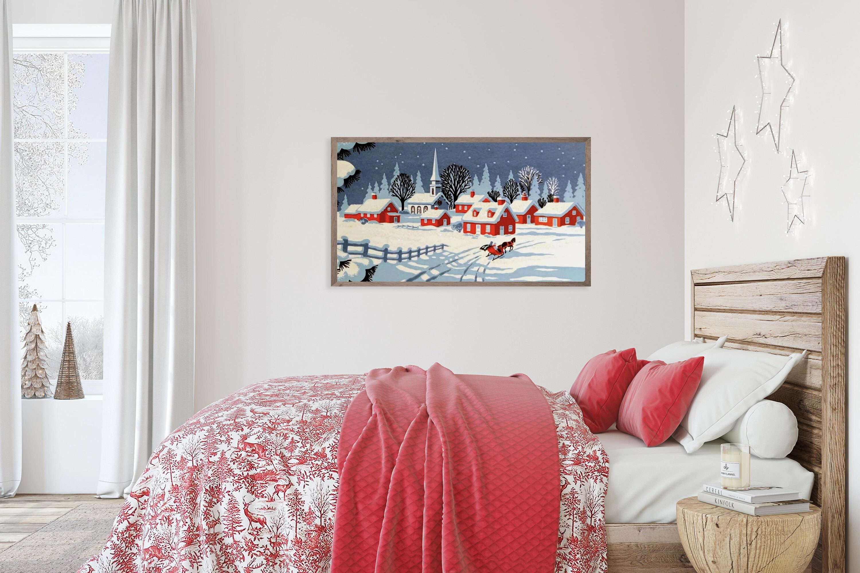 Samsung Frame TV Art Christmas Vintage Sleigh in the Snow - Etsy