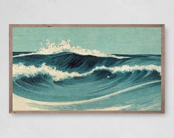 Arte de olas vintage para televisores Samsung Frame (descarga digital)