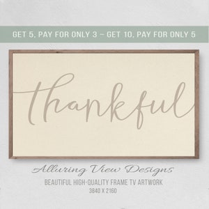 Samsung Frame TV Art, Thankful Thanksgiving, Instant Download, Fall, Frame TV Art, Samsung Art TV, Digital Download for Samsung Frame