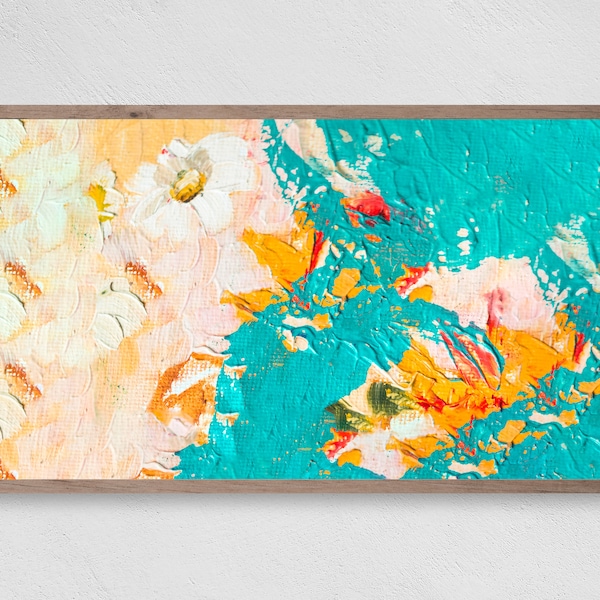 Abstract Daisy Painting, Samsung Frame TV Art (Digital Download)