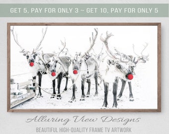 Rudolf Reindeer in Snow, Samsung Frame TV Art (Digital Download)