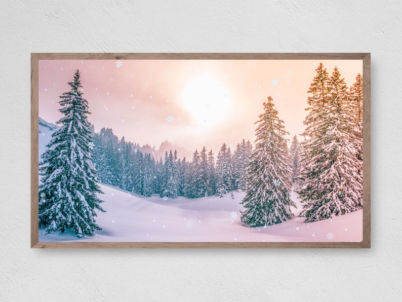 Samsung Frame TV Art Christmas Winter Dawn Instant Download Etsy