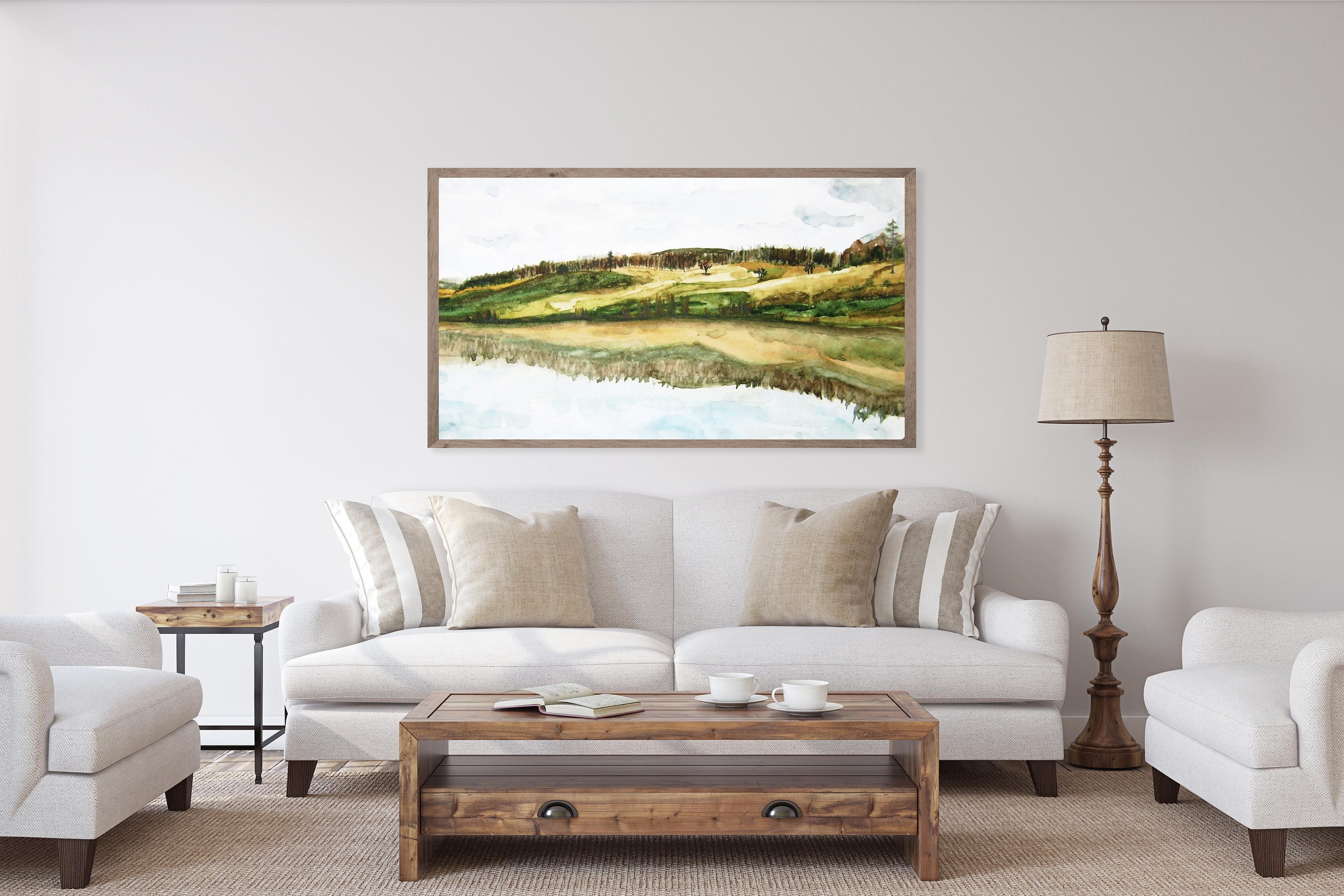 Samsung Frame TV Art Rolling Autumn Hills Watercolor Frame - Etsy