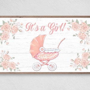 Baby Announcement, It's a Girl, Samsung Frame TV Art (Digital Download) image 1