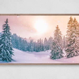 Samsung Frame TV Art Kerstmis, Winter Dawn, Instant Download, Winter, Kerstmis, Sneeuw, Frame TV Art, Samsung Art TV, Digitale Download