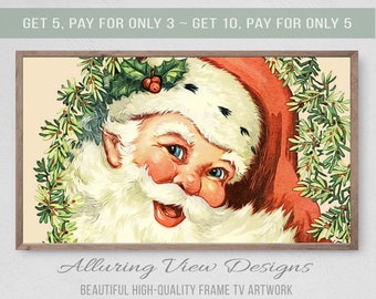 Vintage Santa Christmas Frame TV Art (Digital Download)