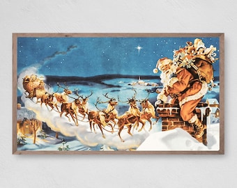 Samsung Frame TV Art Christmas, Santa's Vintage Delivery, Instant Download, Winter, Christmas, Santa, Frame TV Art, Samsung Art TV