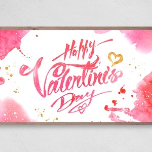 Valentine&#39;s Day Samsung Frame TV Art, Love, Happy Valentines Day Watercolor, Instant Download, Valentine, Frame TV Art, Samsung Art TV