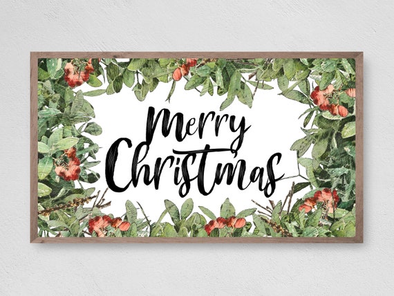 Samsung Frame Tv Art Christmas Merry Christmas Instant Etsy