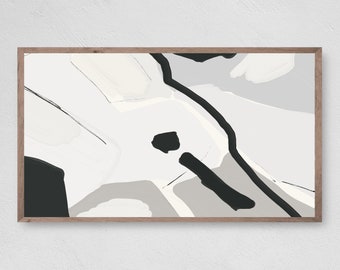 Abstract Black and White Samsung Frame TV Art (Digital Download)
