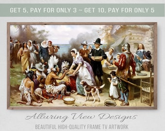 Thanksgiving Feast Painting, Samsung Frame TV Art (Digital Download)