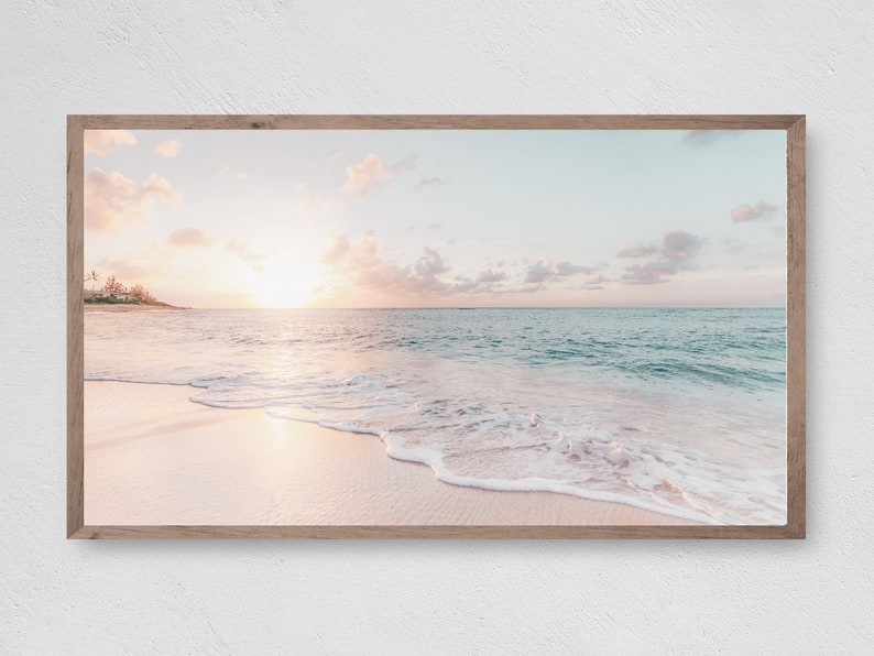 Samsung Frame TV Art, Pastel Golden Hour, Beach Fun, Instant Download, Samsung Art TV, Digital Download for Samsung Frame 