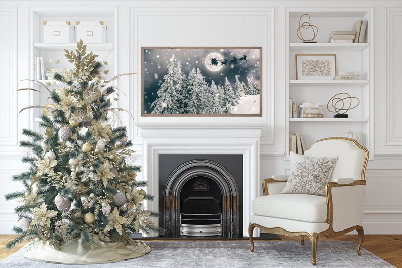 Samsung Frame TV Art for Christmas Santa's Christmas Eve Etsy