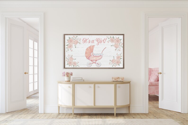 Baby Announcement, It's a Girl, Samsung Frame TV Art (Digital Download) image 5