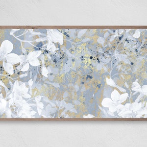 Samsung Frame TV Art, Fluttering Golden Blooms, Samsung Art TV, Abstract Art, Digital Download for Samsung Frame, Digital Download