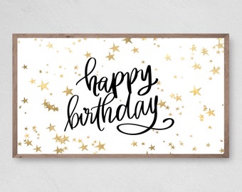 Samsung Frame TV Art Birthday, Happy Birthday Stars, Samsung Art, Digital Download for Samsung Frame, Birthday, Instant Download