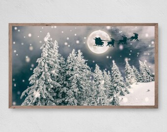 Santa's Christmas Eve Samsung Frame TV Art, Winter Snow (Digital Download)