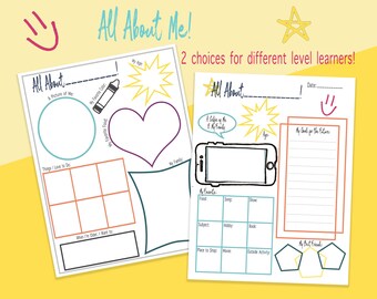 ALL ABOUT ME Printable-student Worksheet-all About Me Poster-back to ...