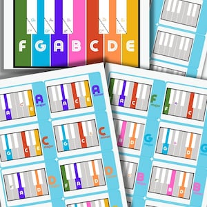 初心者向けのシンプルなピアノコードカード - PDF 印刷可能