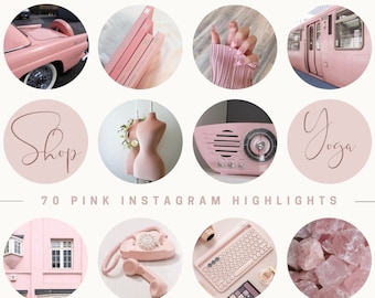 70 Pink Instagram story highlight Covers | Instagram story highlight icons | Aesthetic IG Highlights | Blush pink Instagram highlights
