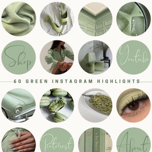 60 Green Instagram story highlight Covers | Instagram story highlight icons | Aesthetic IG Highlights | Mint Instagram highlights | Pastel