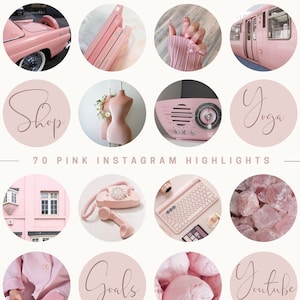 70 Pink Instagram story highlight Covers | Instagram story highlight icons | Aesthetic IG Highlights | Blush pink Instagram highlights