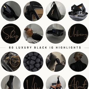 80 Best Seller Black Instagram Story Highlight Covers | Instagram Story Highlight Icons |Aesthetic IG Highlights |Black Instagram Highlights