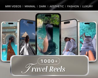 1000 + Faceless Travel Videos | Vacation Reels |Instagram Reels Aesthetic Digital Marketing Videos With Master Resell Rights | PLR MRR Canva