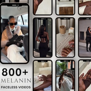 800+ gezichtsloze melanine-esthetische haspels | MRR PLR Canva-video's afbeelding 3