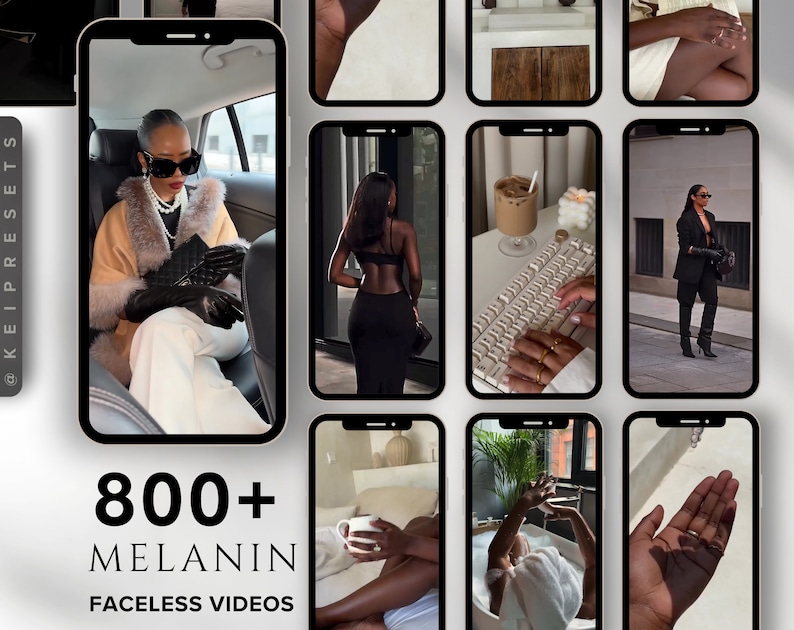 800+ gezichtsloze melanine-esthetische haspels | MRR PLR Canva-video's afbeelding 3