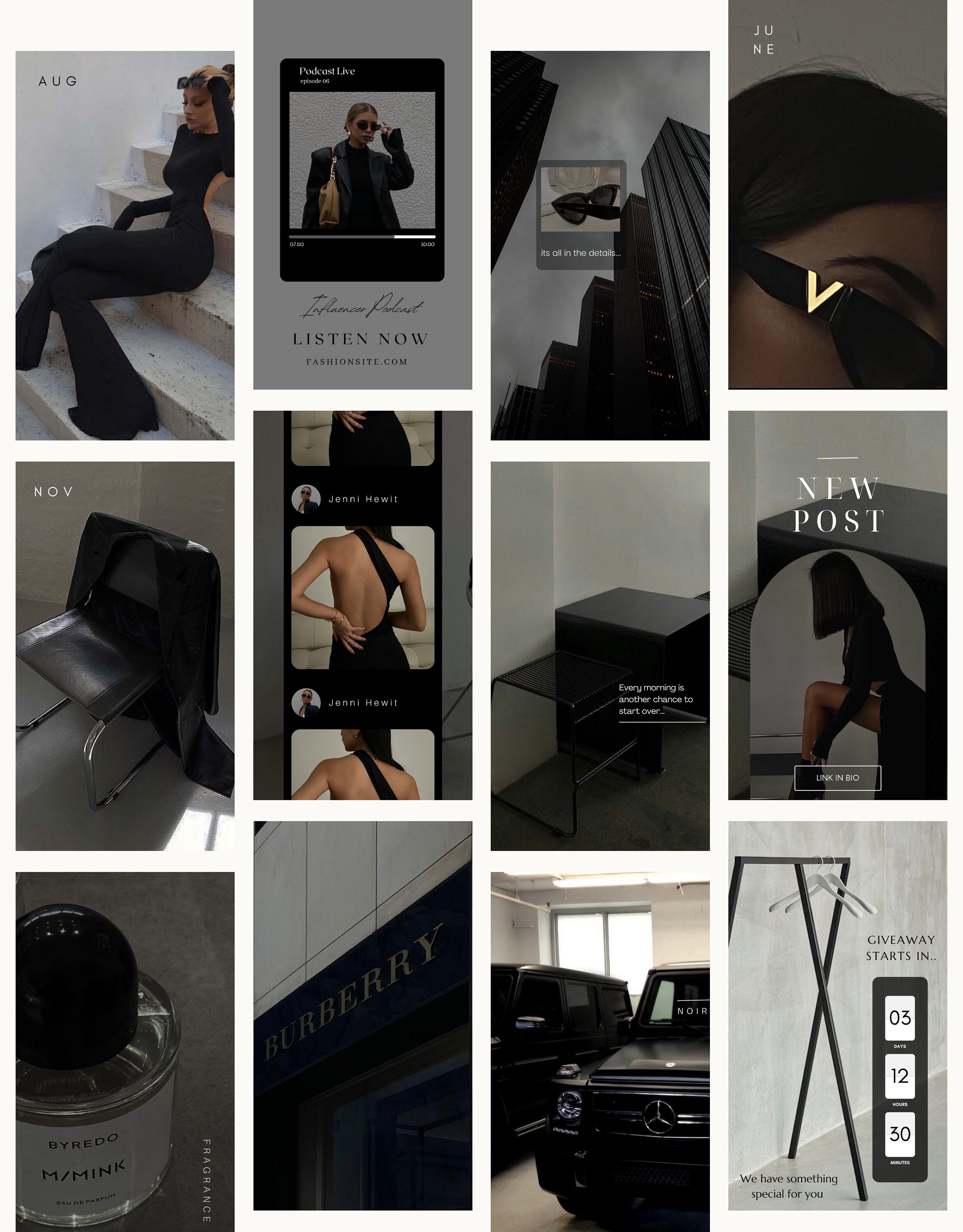 200 Best Seller Black Instagram Post Templates | Dark Aesthetic ...