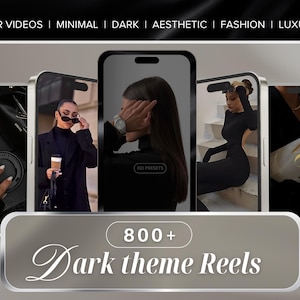 800+ Dark Aesthetic Instagram Reels | MRR PLR Canva Videos